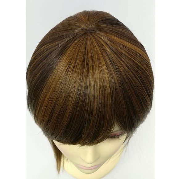 ÑBrown long bob heat resistant wig w/ bangs - Picture 4 of 5